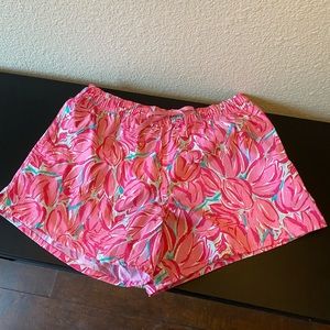 COPY - Lauren James Pink Floral Swim Shorts Preppy Modest